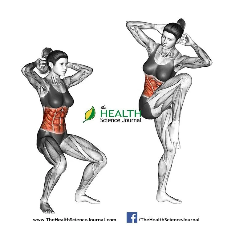 © Sasham | Dreamstime.com - Fitness exercising. Quarter Squat Crunch. Female