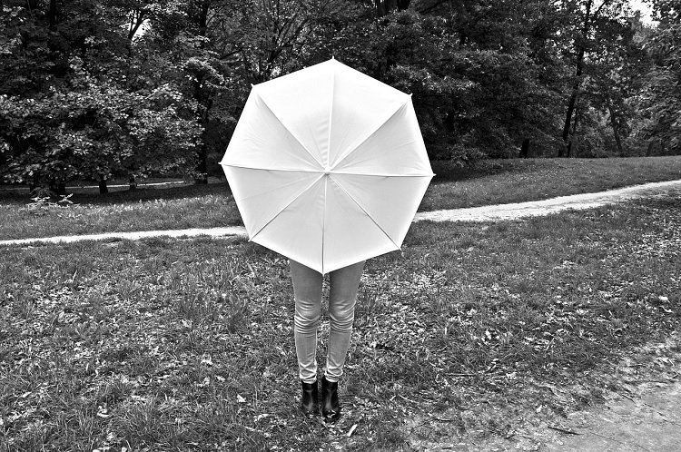 intimacy alone umbrella woman girl